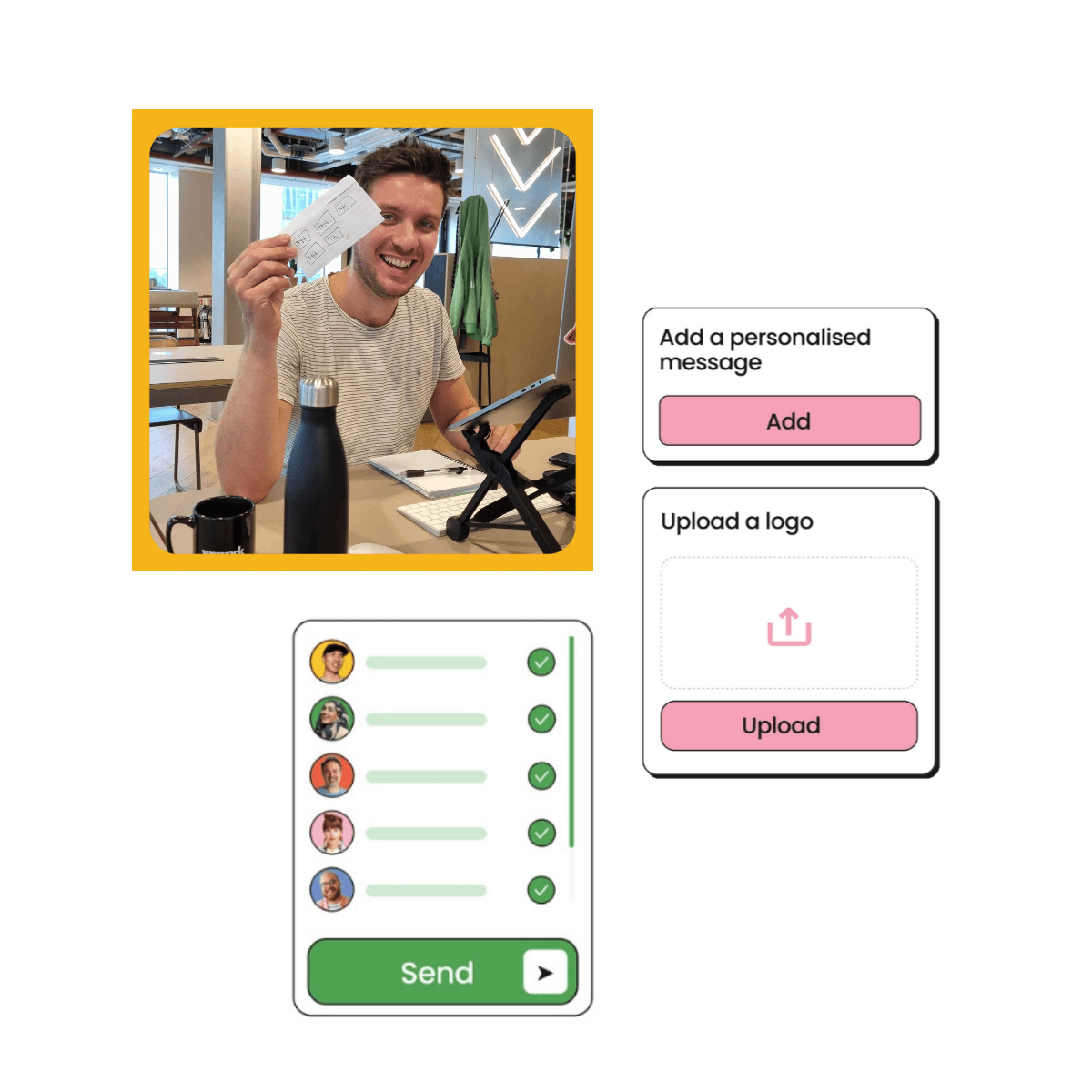 Huggg team setting up your order