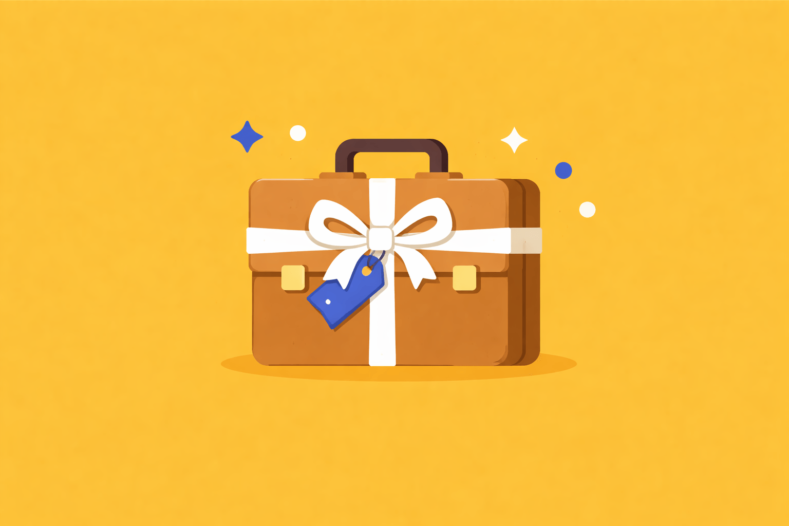 Corporate gifting guide - briefcase with ribbon illustration
